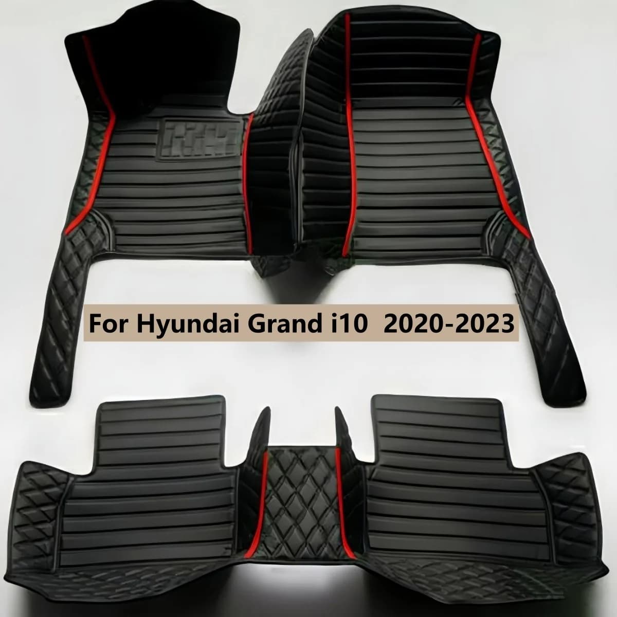 Tappetini per auto per Hyundai Grand i10 2020 2021 2022 2023, set completo di tappetini anteriori e posteriori, tappeti per pavimento.