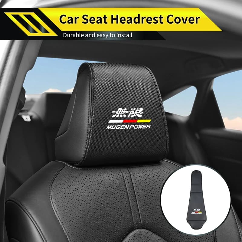 Car Seat Headrest Protector Head Neck Pillow Cover Auto Accessories For Honda Mugen Civic Accord Fit Jazz CRV BRV HRV Insight