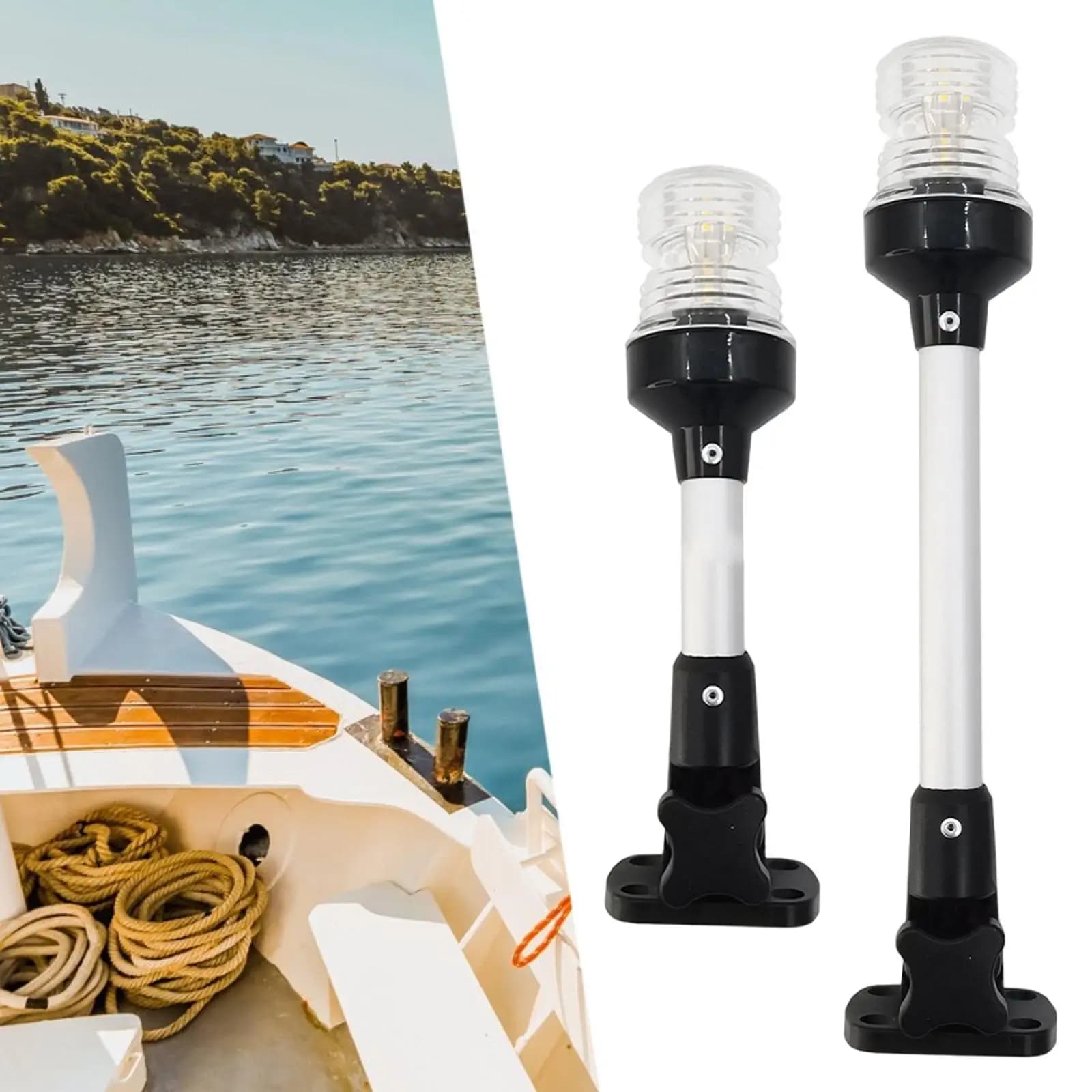 Lampada di ancoraggio a LED per luce di poppa universale per barche Navigazione marina Facile installazione 12-24 V CC per barca per yacht pontone