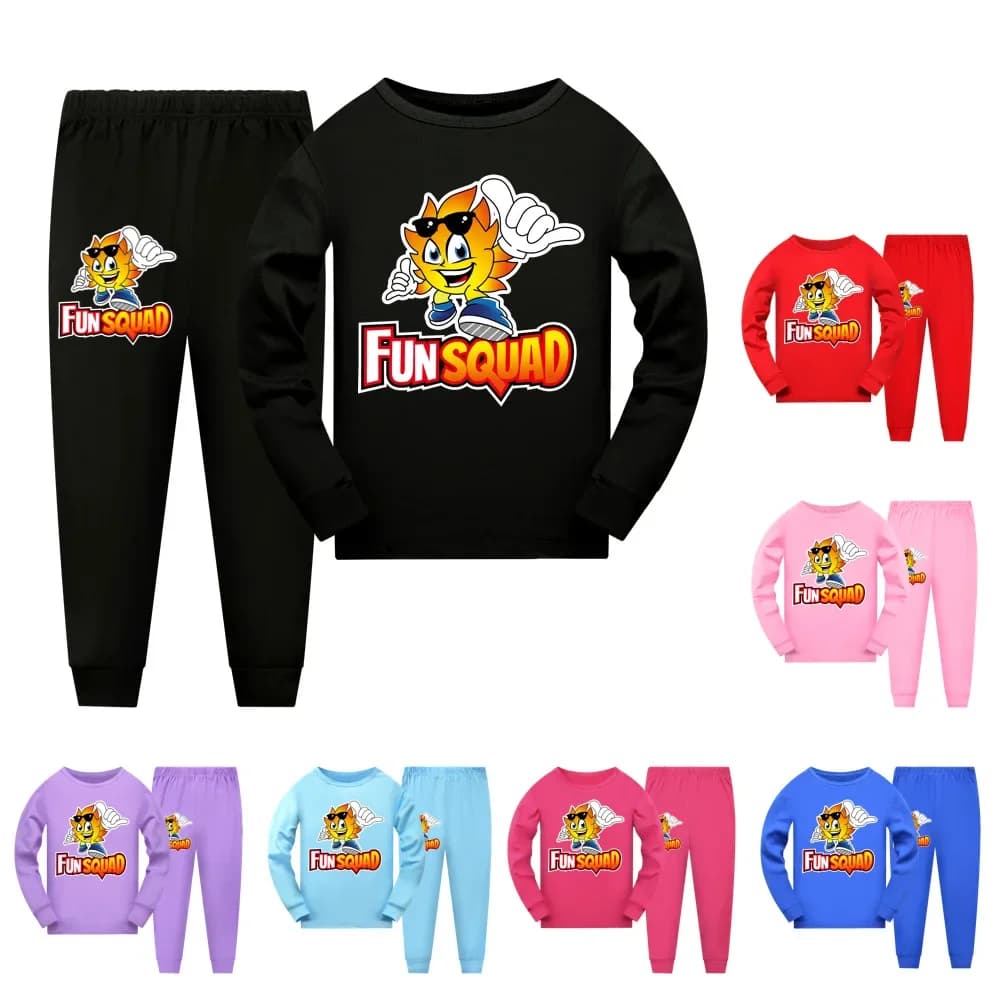 Divertente Tuta da Gaming con Stampa Video Squad per Bambini, Set 2 Pezzi Maglione e Pantaloni, Completi per Neonati e Bambine