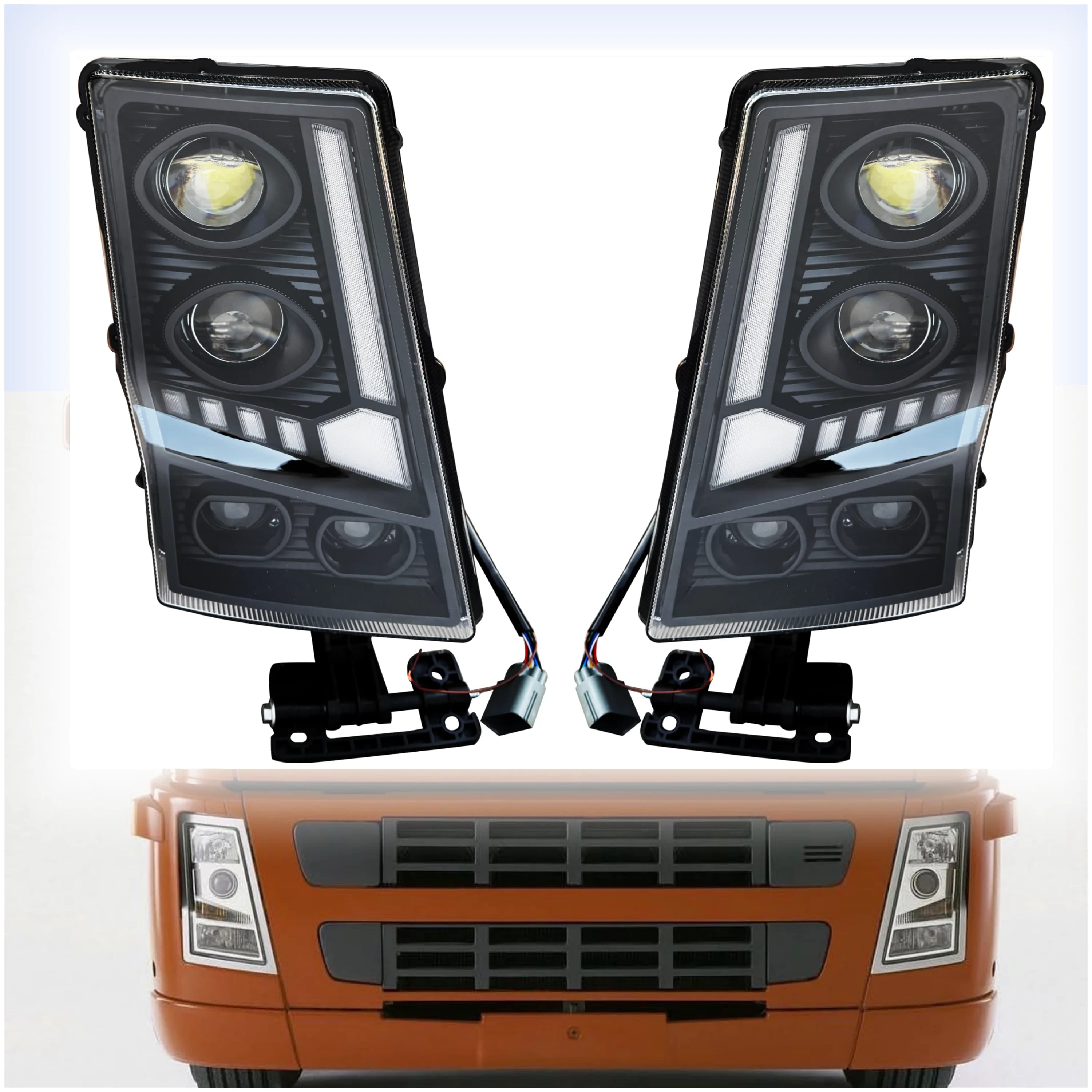 Faro principale per proiettore 1PCS 24V compatibile con Volvo FH12 FM12 FM380 EURO TRUCK con quattro lenti LED