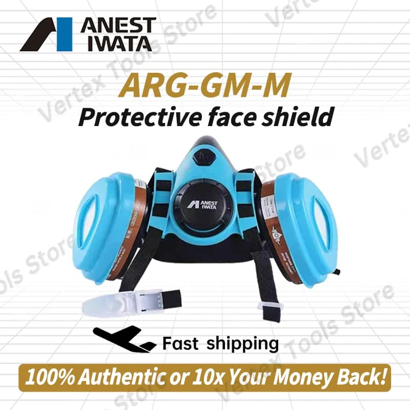 Iwata ARG-GM-M Professional Gas Mask Protective Respirator Face Mask for Painting Chemical Industrial Safety Protection Gear