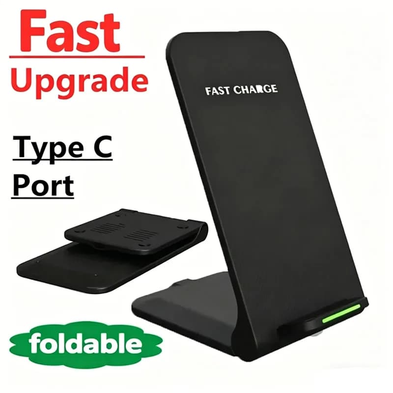 XIKCU Wireless Charger Stand For iPhone 17 16 15 14 13 12 Pro X XS Max XR 8 Samsung Xiaomi Induction Fast Charging Dock Station