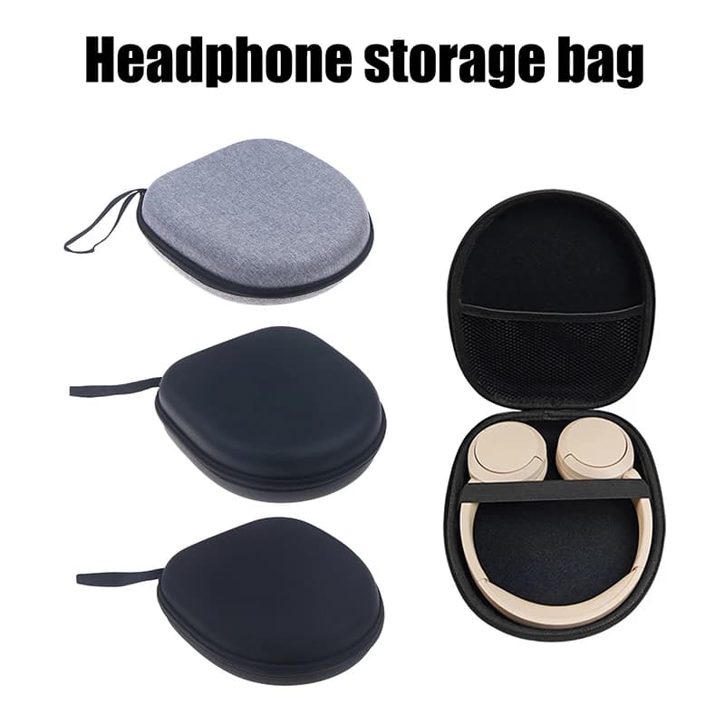 ❤️High-capacity Headset Headphone Case Earphones Shockproof Storage Box Hard Shell EVA Headphone Zipper Protective Bag Universal