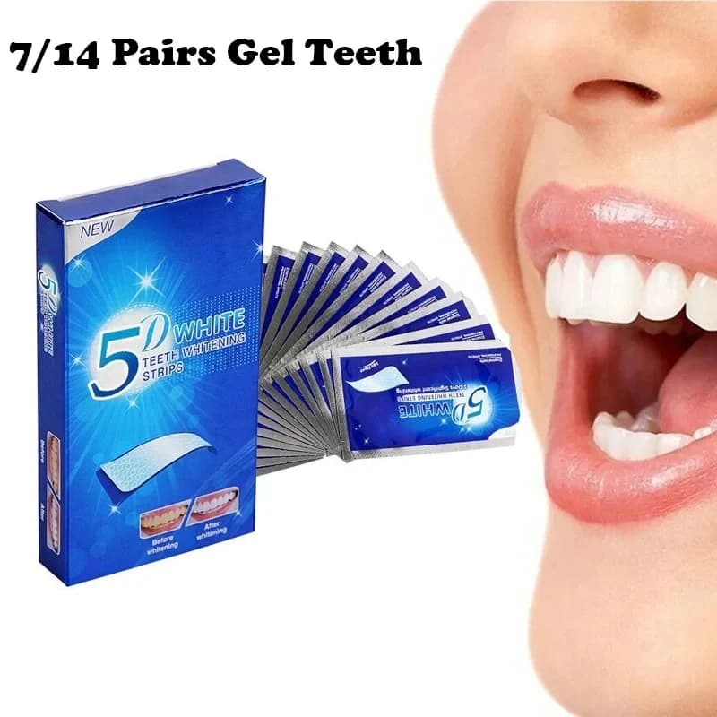 1-6box 5D Whitening Teeth Stickers Gel Whitening Strips Stain Removal Oral Hygiene Care Strip Dental Bleaching Tools Teeth