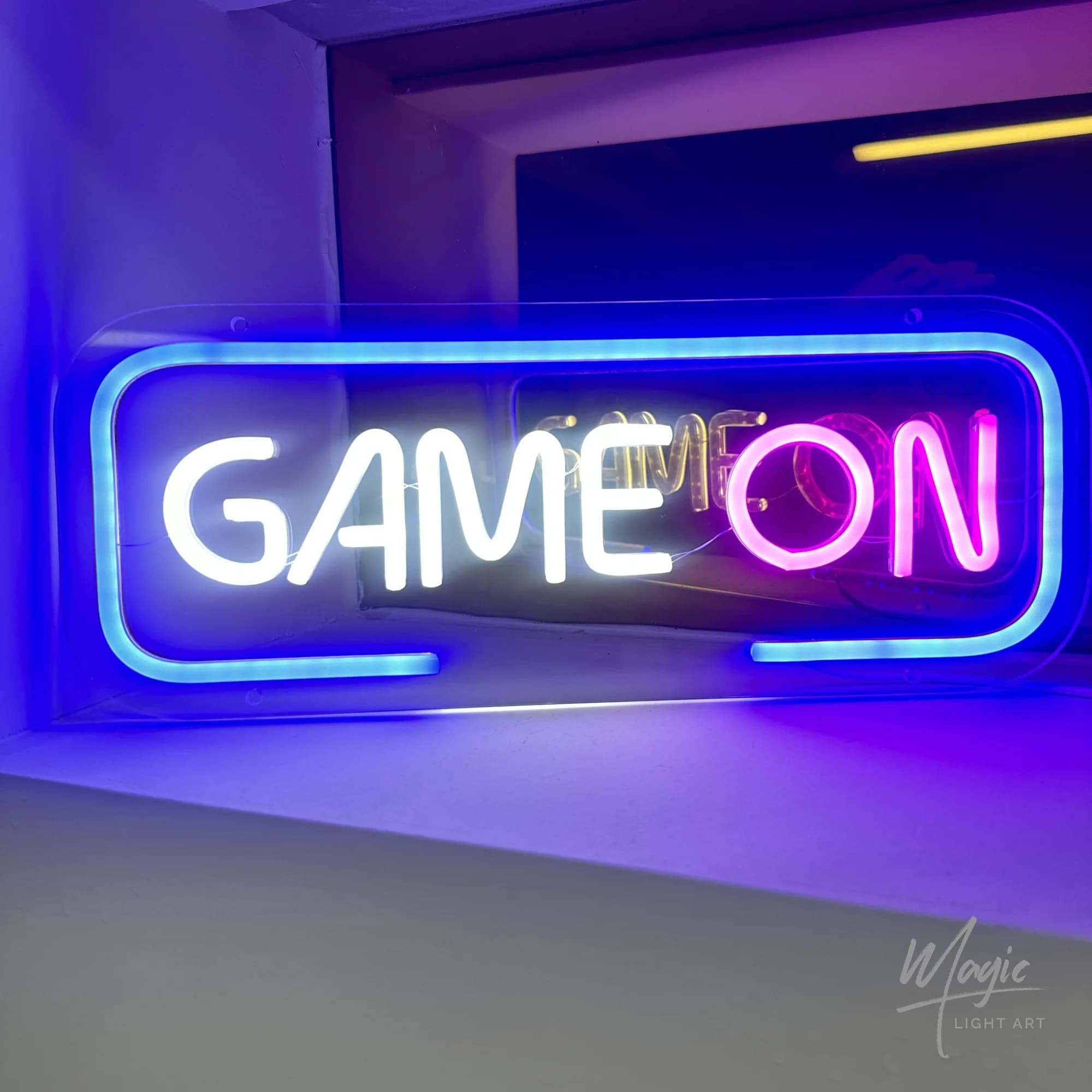 Insegna al Neon LED 'Game On' per Decorazione Murale, Luci al Neon per Sala Giochi e Camera da Letto, Alimentazione USB, Regalo per Gamer