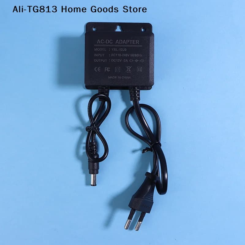 Adattatore di Alimentazione per Telecamera CCTV 12V 2A, Alimentatore Impermeabile per Esterni con Spina EU, Caricabatterie per Telecamere di Sicurezza CCTV