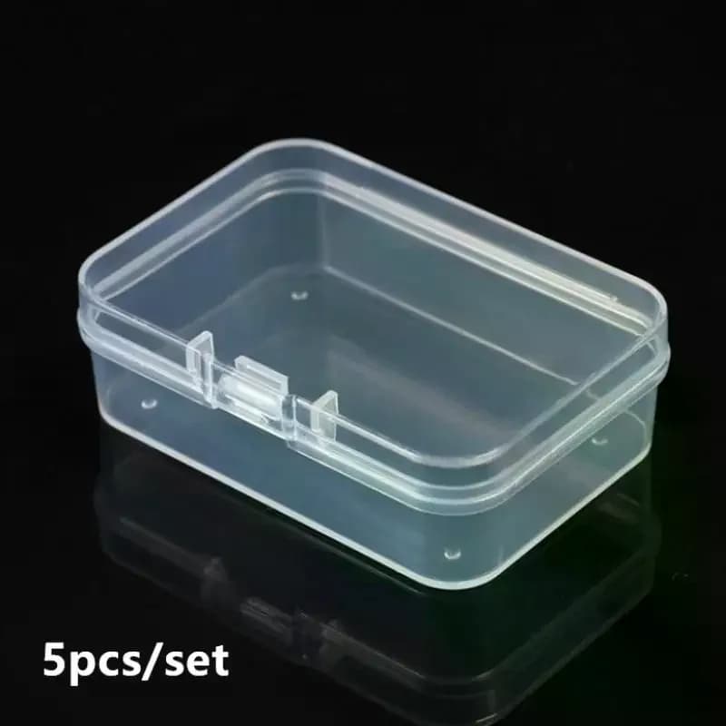 5pcs Transparent Plastic Box Jewelry Packaging Component For Receiving Box ID Card Jewelry Rectangle Home Plastic Storage Box