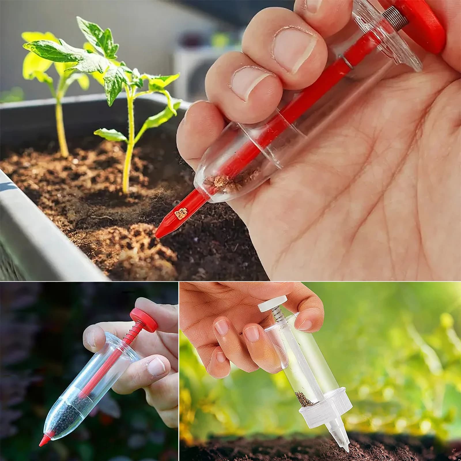 Siringa Seminatrice Mini Semina Dispenser Garden Precision Semina Fertilization Planter Manual Seminator Bed of Flowers Gardening Tool