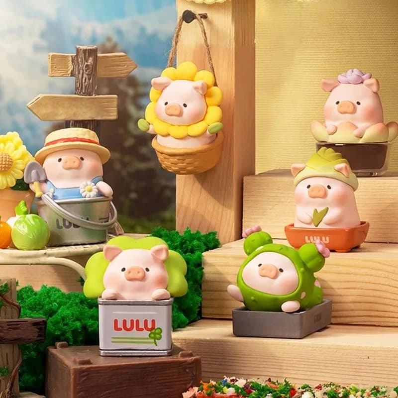 LuLu The Piggy Grarden Series Mini Blind Box Cute Bean Surprise Bag Trendy Toy Action Figures Mystery Box Ornament Birthday Gift