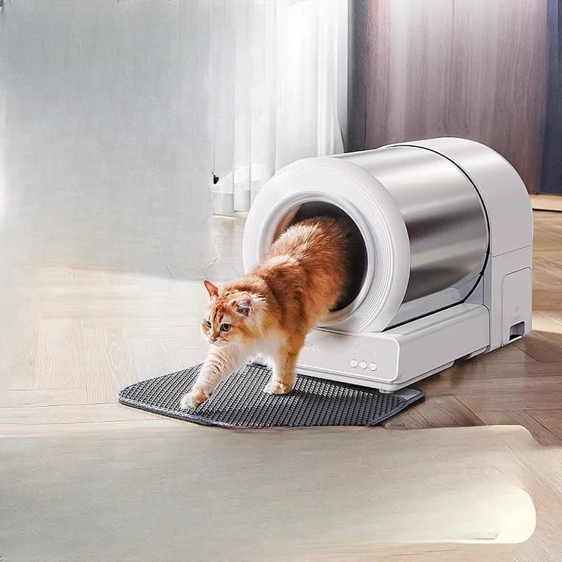 Lettiera automatica per gatti in acciaio inossidabile, toilette elettrica intelligente per gatti, deodorante chiuso con pala per merda