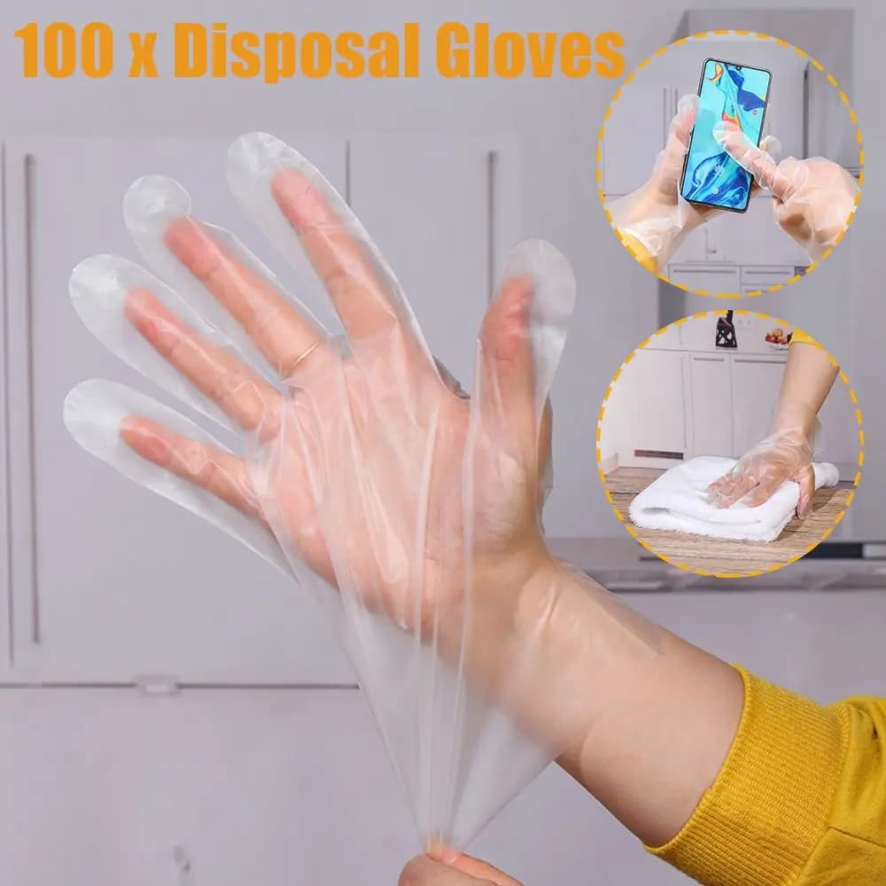 Guanti monouso da 100 pezzi guanti multifunzionali antiscivolo cucina pulizia domestica guanti sicuri per la preparazione degli alimenti senza lattice