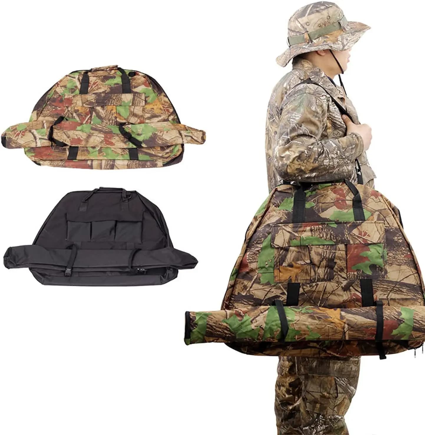 Custodia per borsa con fiocco a triangolo con arco composto per tiro con l'arco con tasca per freccia borsa con manico a triangolo per tiro al bersaglio da caccia