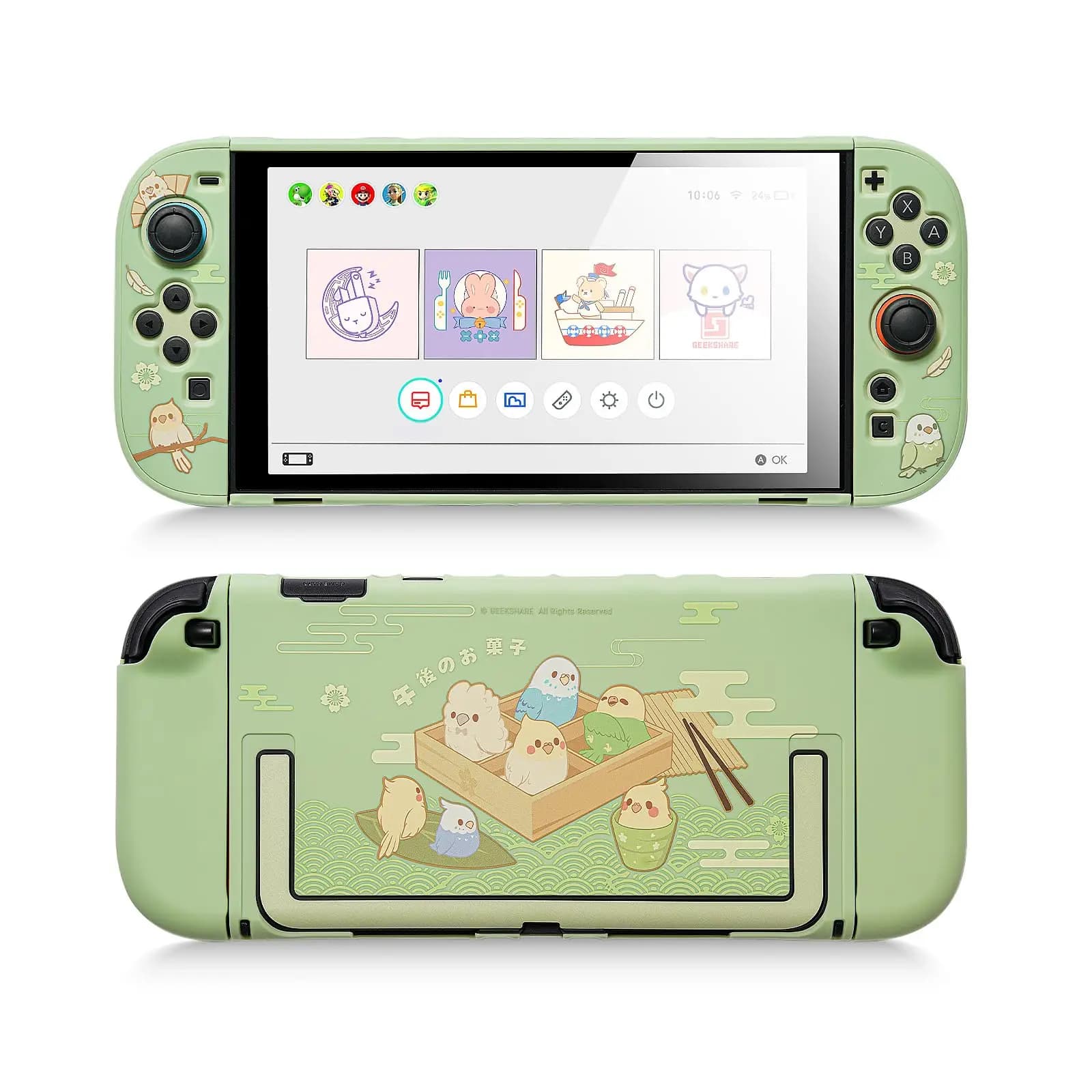 Custodia Protettiva Geekshare Compatibile con Switch 2, Guscio Rigido Staccabile NS2 con Cover per Joy-Con, Piccoli Pappagalli