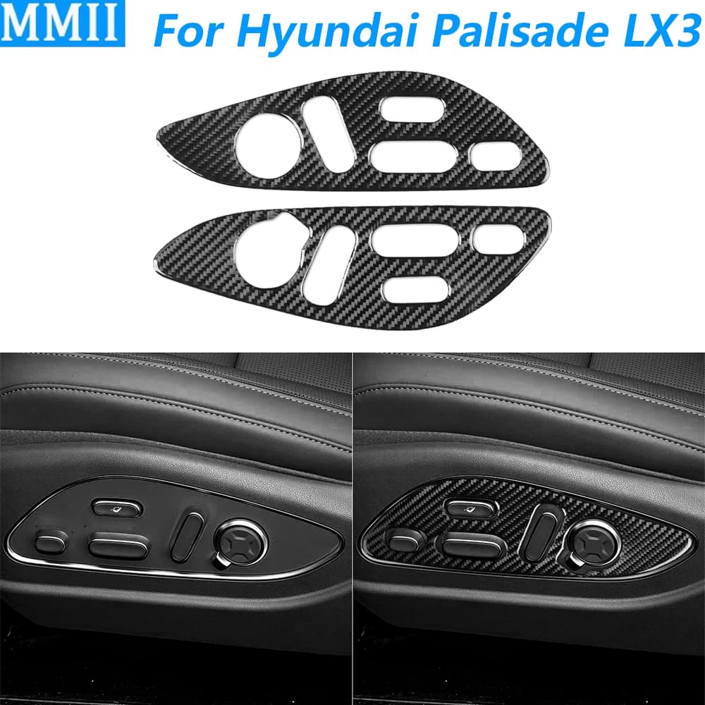 Per Hyundai Palisade LX3 2025 2026, Copertura in Fibra di Carbonio per Pannello di Controllo Pulsanti Regolazione Sedile Anteriore, Accessori Auto, Adesivo