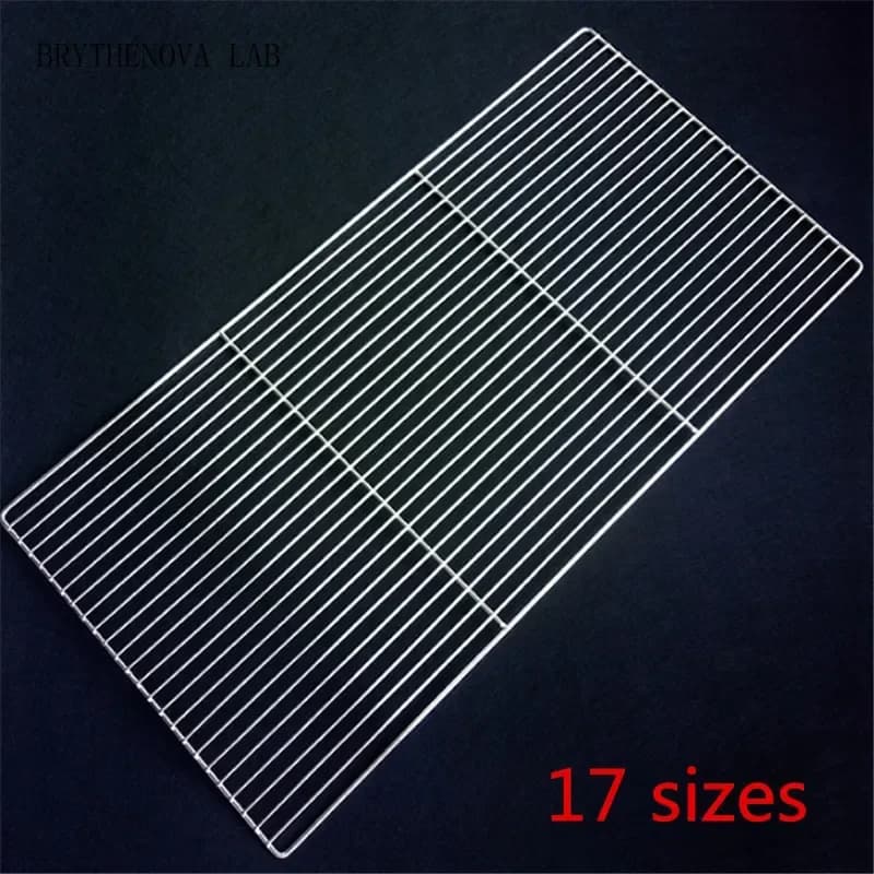 barbecue bbq net square grid cooking square bbq grill stainless Steel Mesh Bar Cooling Baking Frame Fire Flat Chicken Duck Mesh