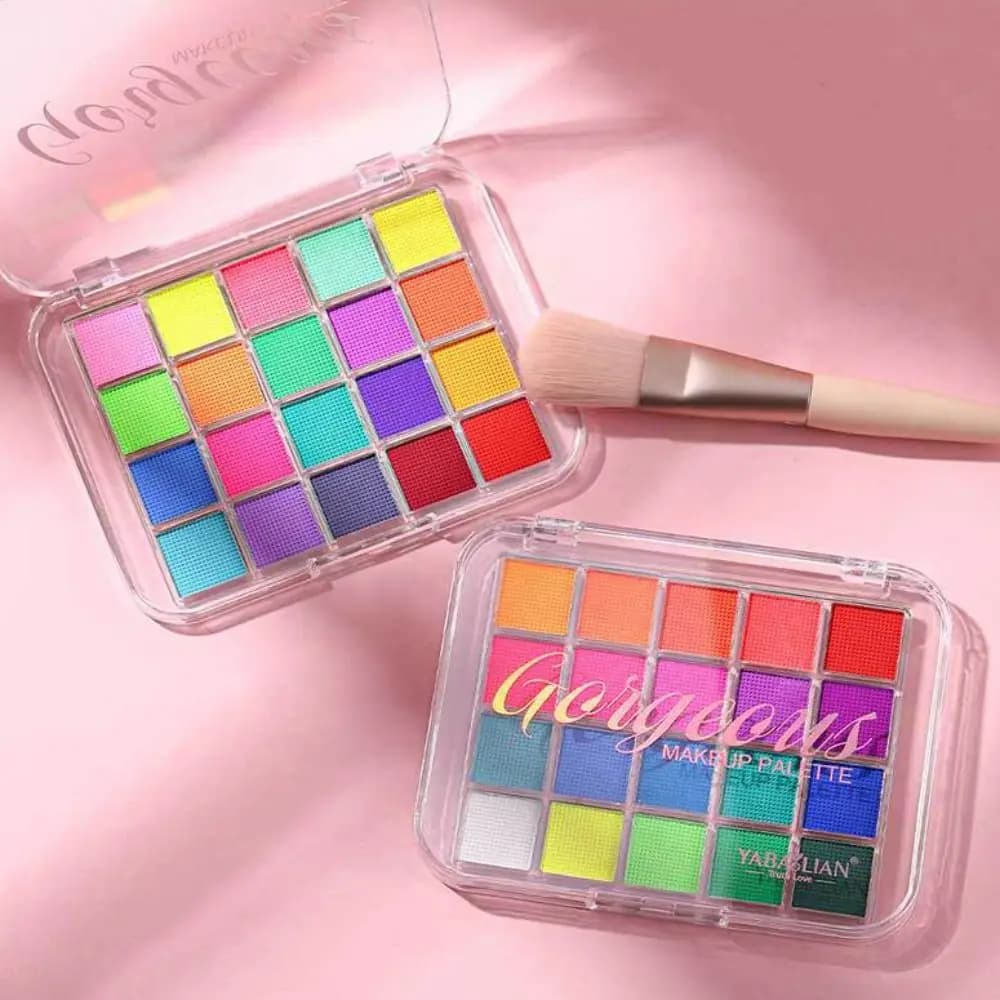 Eye and face makeup braces, artistic palette for cosplay, 20 colors, facial paint pigments, easy to clean, professional pigments for eye shadows.