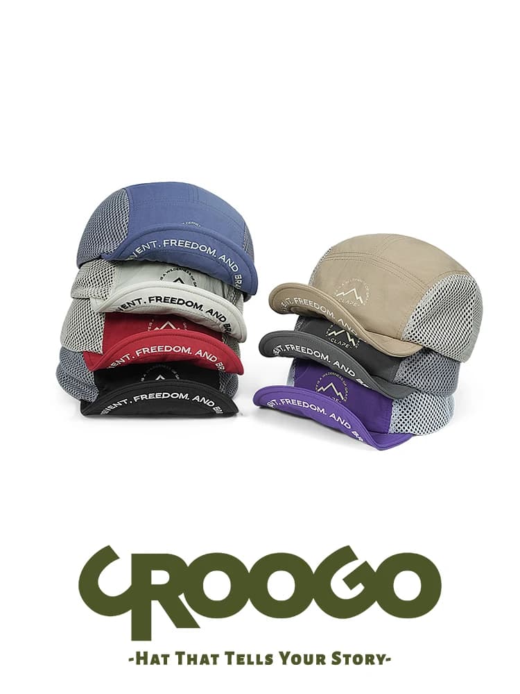 CROOGO Breathable Waterproof Mesh Soft Brim Baseball Cap Streetwear Outdoor Sports American Style Sun Protection Duckbill Hat