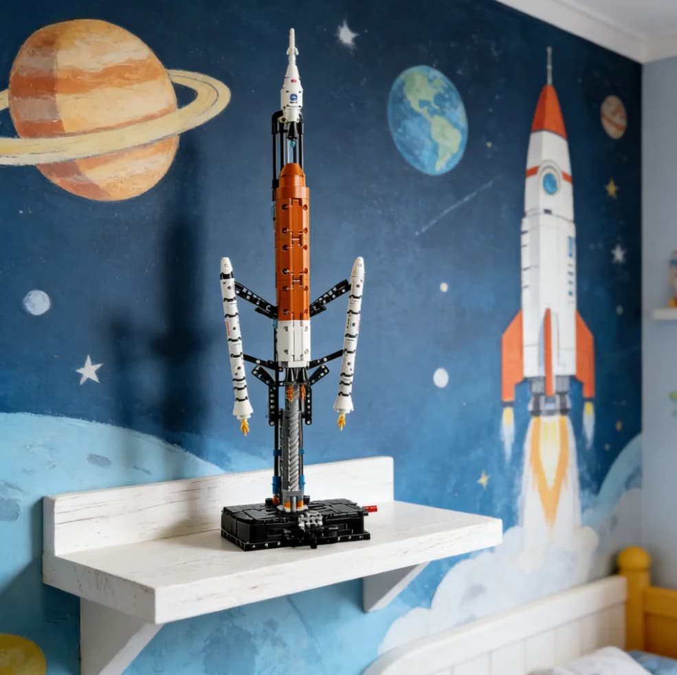 Disney 42221 Set di Costruzioni Razzo Spaziale da 632 Pezzi, Modellino Educativo per Ragazzi, Regalo di Natale, Ornamento da Scrivania