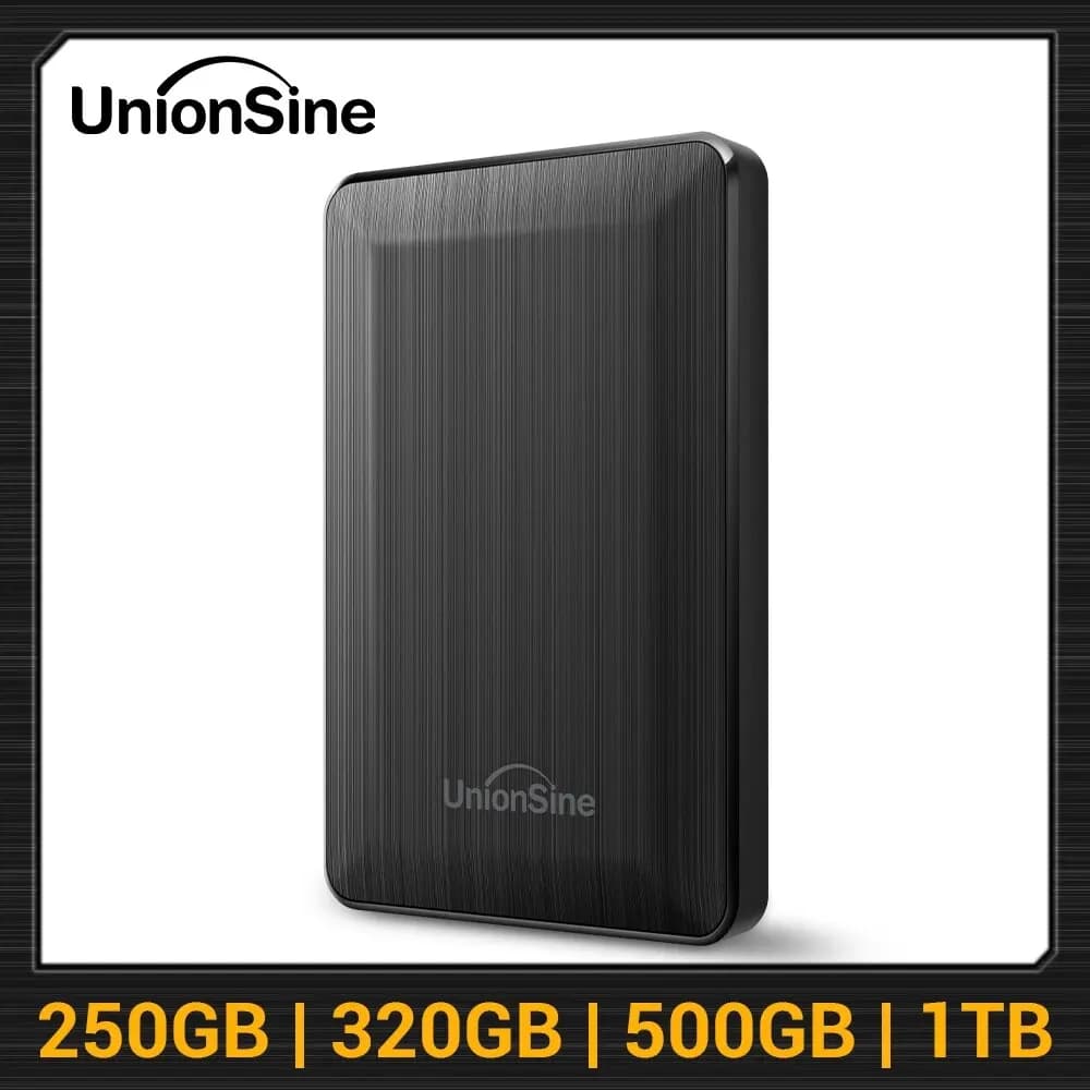 UnionSine Disco rigido esterno portatile da 2,5 pollici USB 3.0 Archiviazione 250 GB 320 GB 500 GB 1 TB Compatibile con PC Mac Desktop MacBook