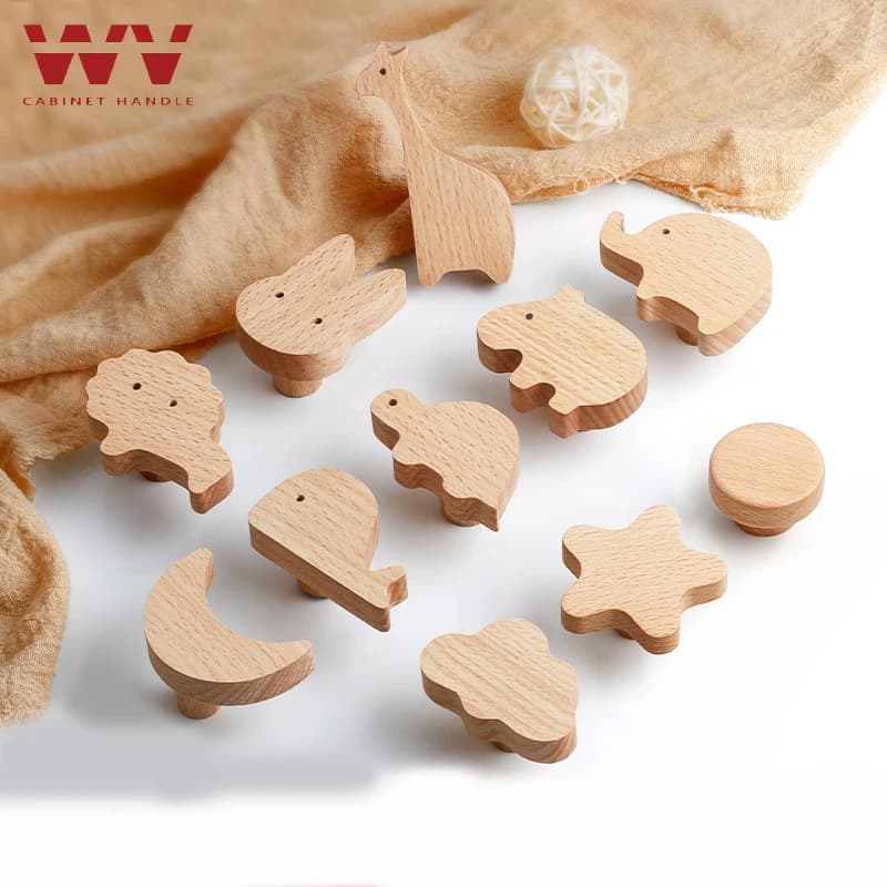 Maniglie per porte in legno WV maniglie per mobili in legno animale carino per armadi e cassetti manopole per porte armadio da c