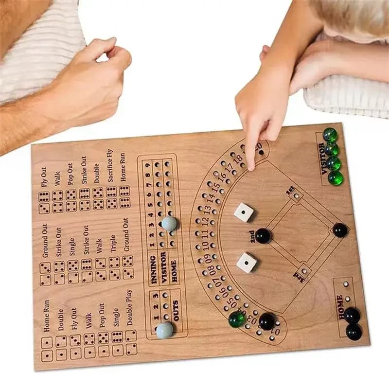 Gioco da tavolo con dadi da baseball Gioco da tavolo con dadi in legno e marmo Gioco da tavolo interattivo con doppia battaglia Giocattolo sportivo divertente