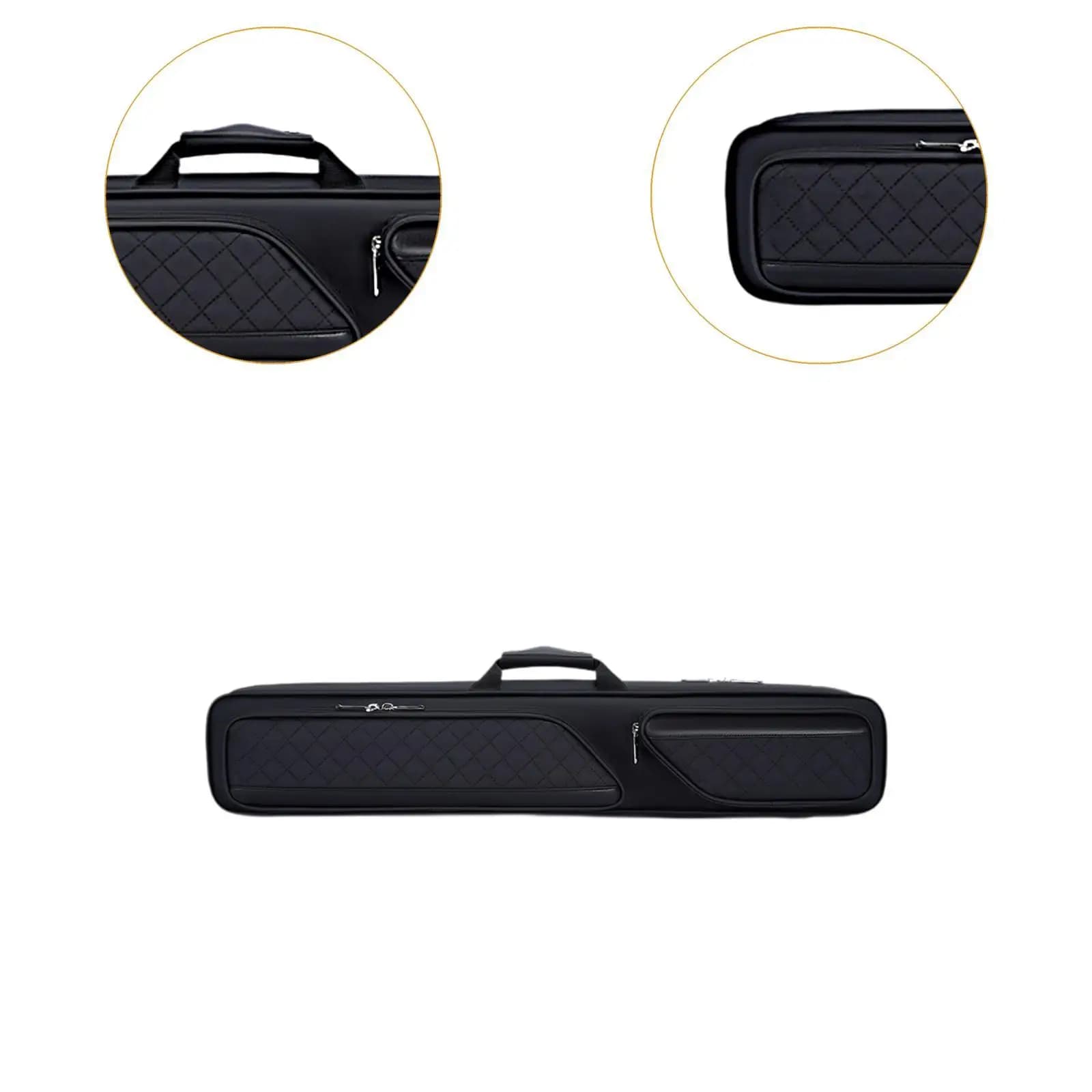 1/2 Club Lightweight Billiard Cue Carry Case Hard Snooker Stick Bag with Handle for Billiards Pool Equipment Protection