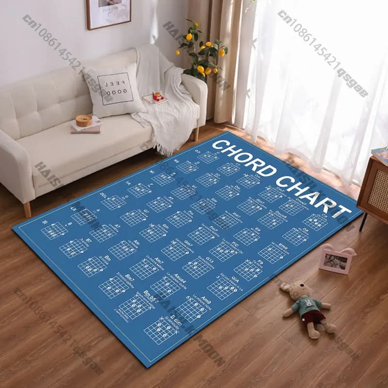 Tappeto con diagramma dei costumi di coda per chitarra, tappeto da yoga, decorazione per soggiorno, tappetino per gattonare per bambini, zerbino, tappeto per area giochi, tappetino da pavimento