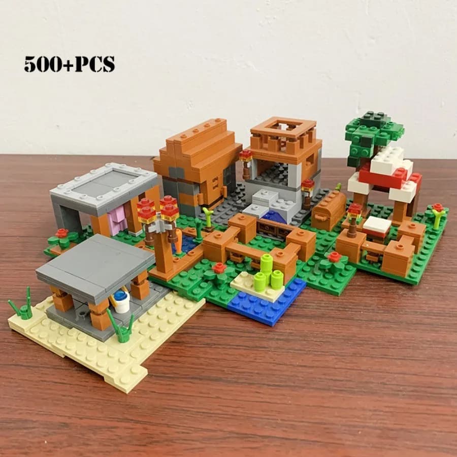 500+ pezzi Il modello di blocchi di costruzione della fattoria del villaggio - Giocattoli educativi per regalo per bambini