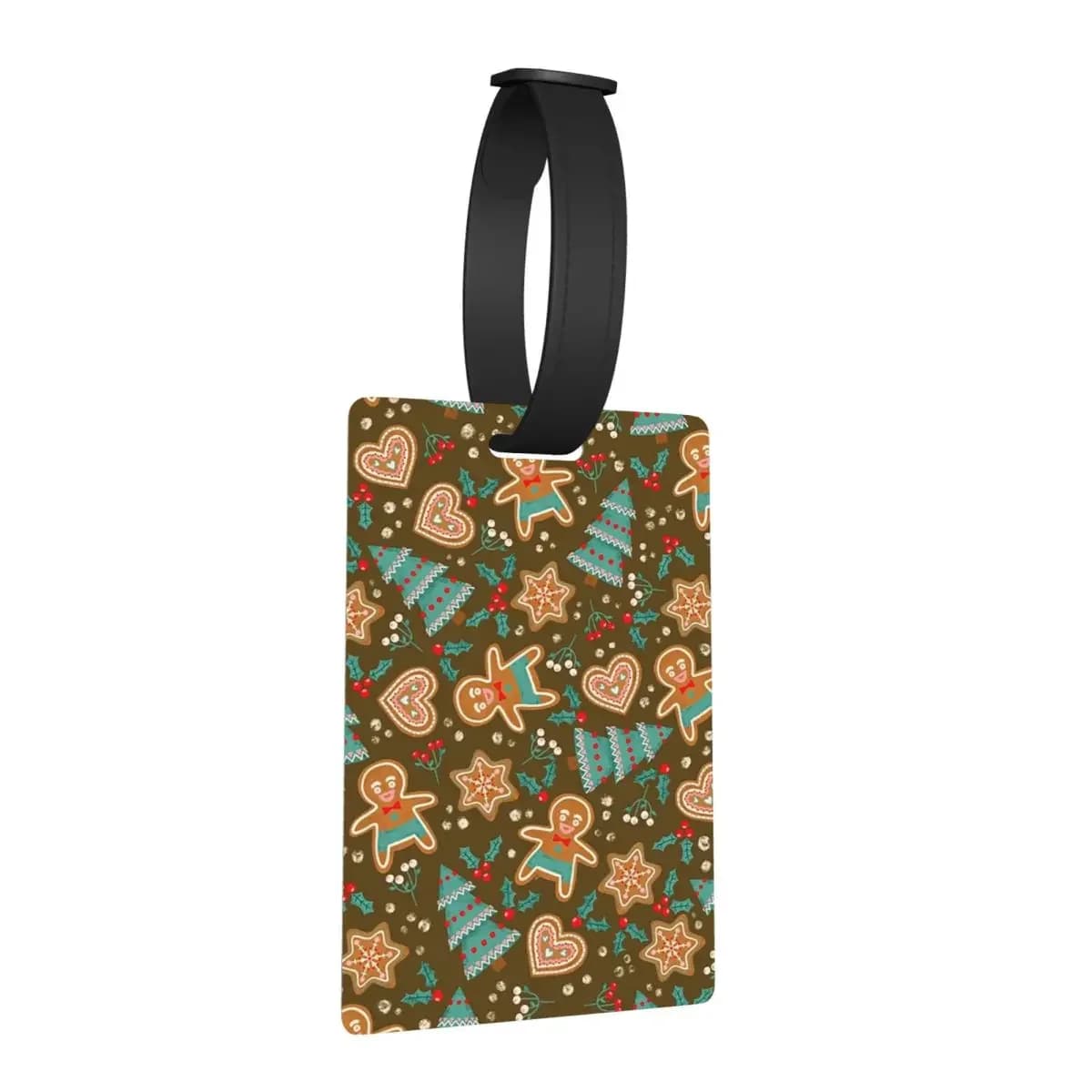 Etichette per bagagli per le vacanze di pan di zenzero di Natale dolce Accessori per valigie Bagagli da viaggio Etichetta per imbarco Porta etichette ID Nome Indirizzo