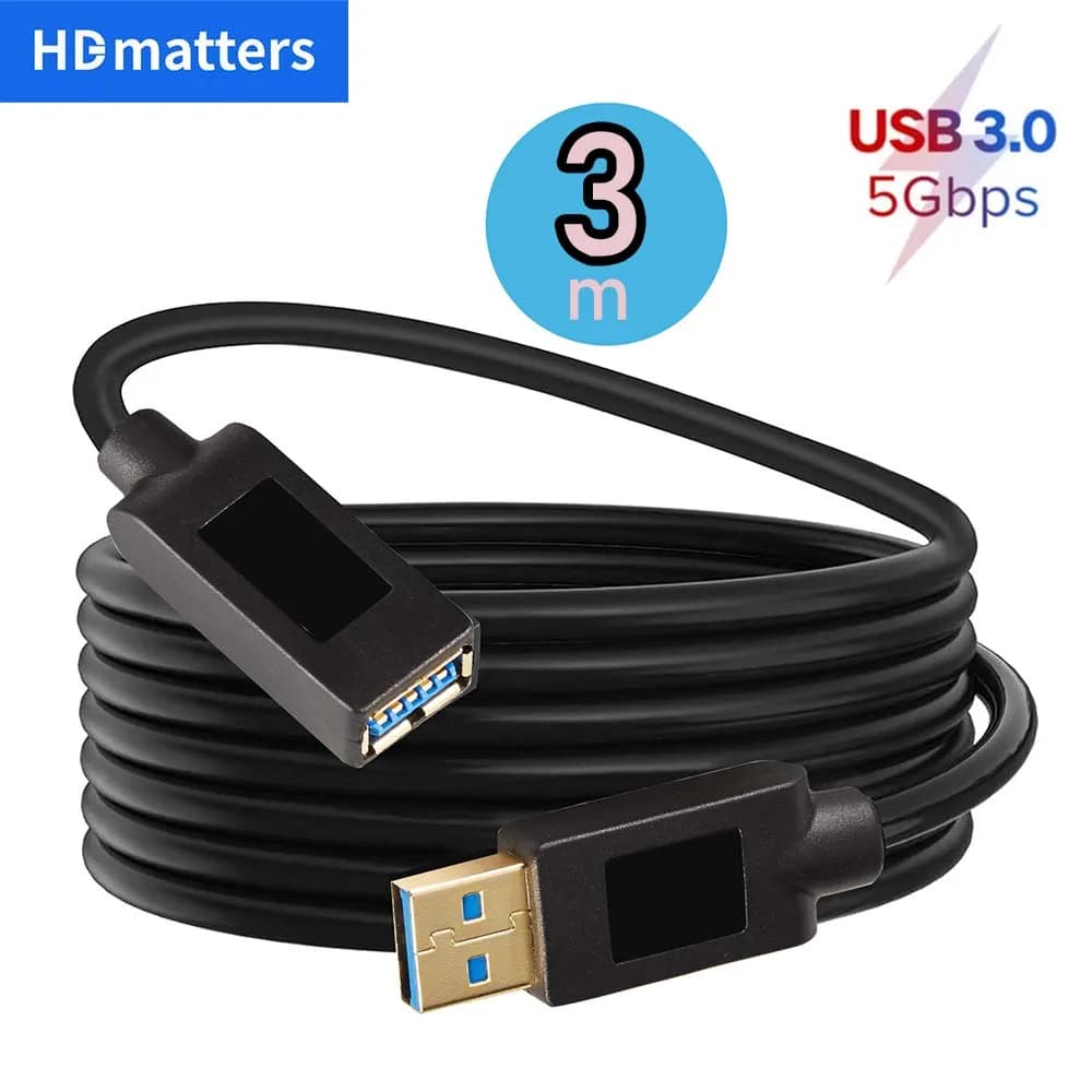 Long USB 3.0 Extension Cable 3M Passive USB 3.0 Male to Female Extender Cord USB 3.0 Cable Extension for PC Laptop Printer USB