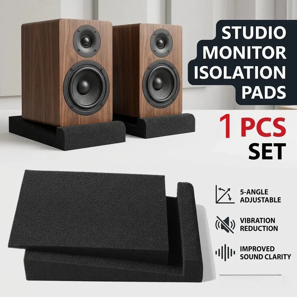 Studio Monitor Isolation Pads Acoustic Foam Speaker Stand 5 Angle Adjustable Vibration Reduction Recording Accessories 2Pcs
