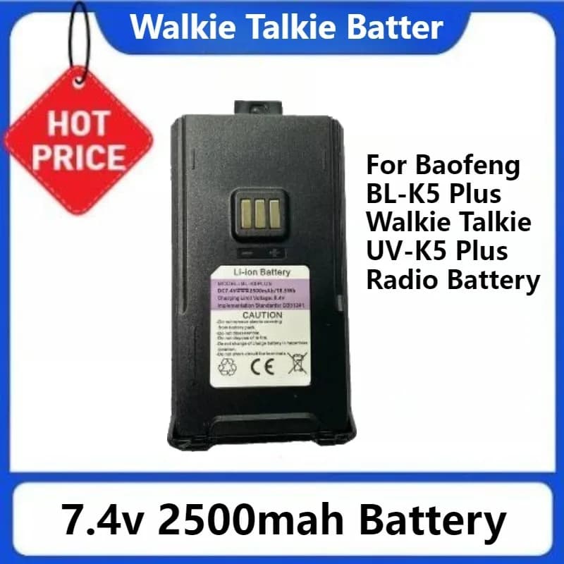 Batteria per Boafeng K5 Plus Series per Baofeng BL-K5 Plus Walkie Talkie UV-K5 Plus Radio 2500mah 7.4V Batteria