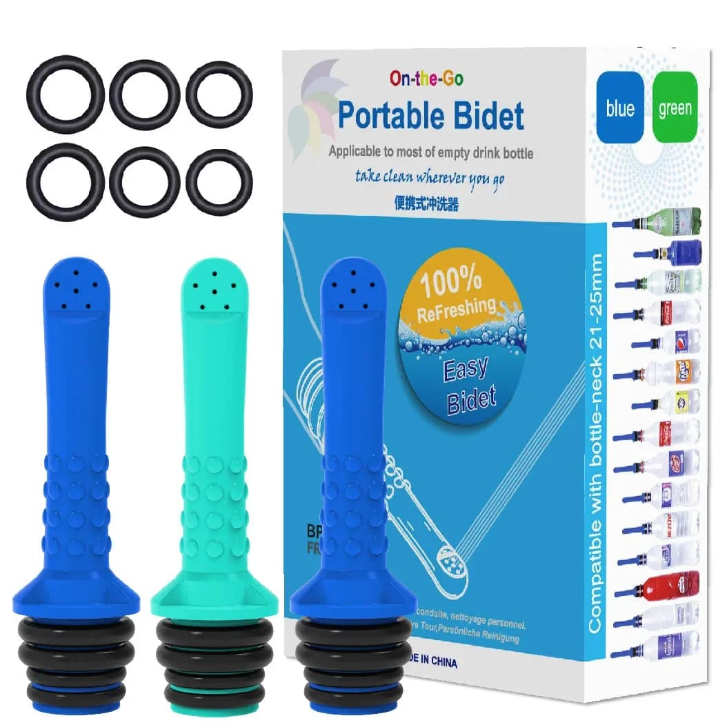 Bidet portatile 2/3 pezzi per toilette o viaggio, compatibile con ogni bottiglia, ecologico, mini, anziani, spruzzatore, bio, personale