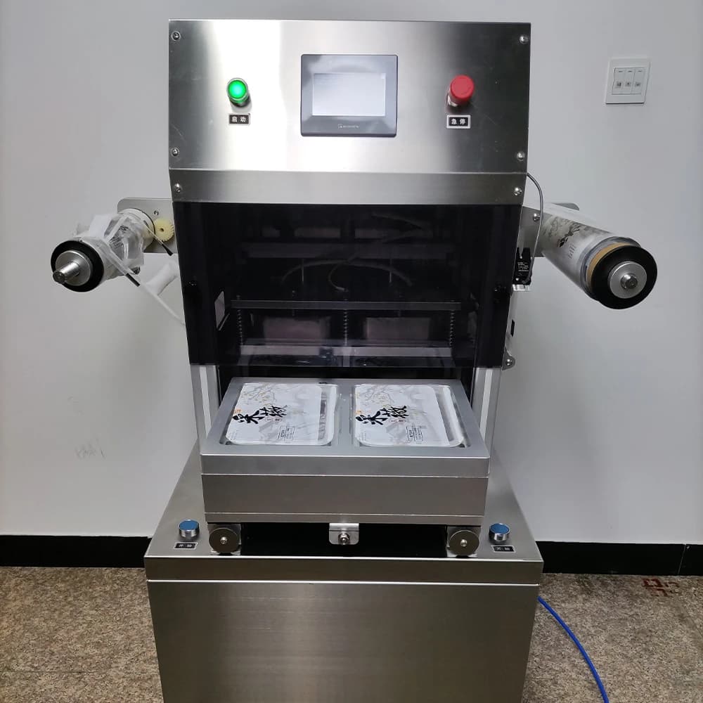 Macchina per Sottovuoto Automatica Facile da Usare per Alimenti Cotti, Pasti Pronti, Pasta, Frutti di Mare, Vassoi, Confezioni in Alluminio