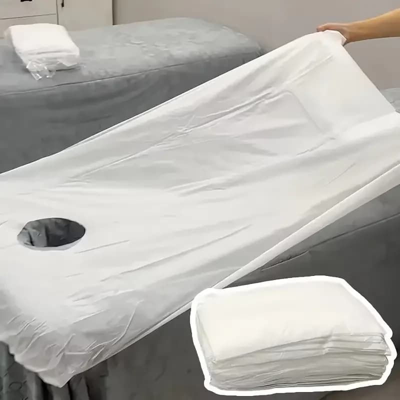 Copriletti spa usa e getta da 20 pezzi - Lenzuola per massaggi da salone per uso pesante con apertura centrale, materiale traspirante, struttura durevole