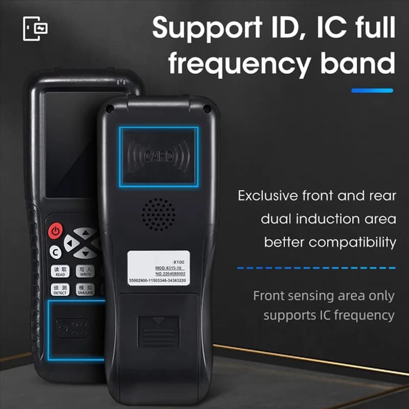 A37T-X100 RFID NFC Smart Card Reader Writer + 5XCUID Portachiavi RFID Duplicatore ID IC Card Programmatore Copiatrice chiave crittografata
