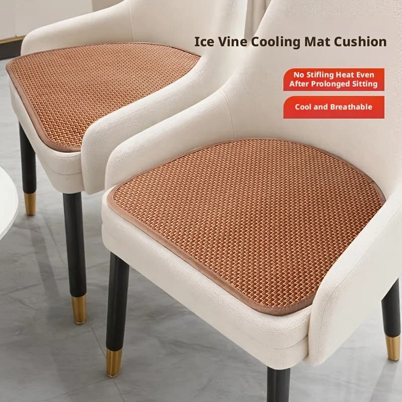 Summer Ice Rattan Chair Cushion, Breathable Sweat Resistant & Anti-slip Seat Pad, Multi-use Cooling Mat for Household, Office