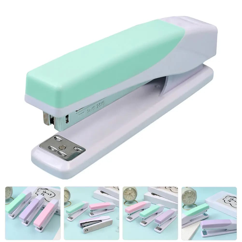 Cucitrice da Ufficio Bicolore di Grande Capacità, Cucitrice da Scrivania Salva-Lavoro, Strumento Multiuso per Rilegatura, Portatile per Scuola, Casa e Ufficio