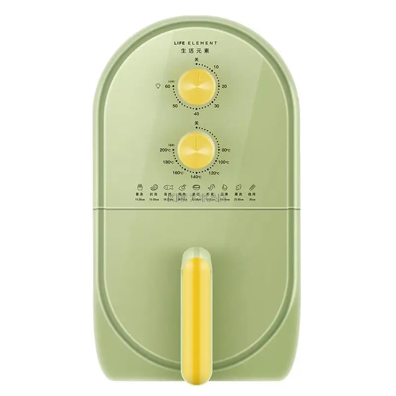 Friggitrice ad aria elettrica 9 in 1, friggitrice senza olio con cestello antiaderente da 3 litri, temperatura di controllo e timer con manopola, 1400 W