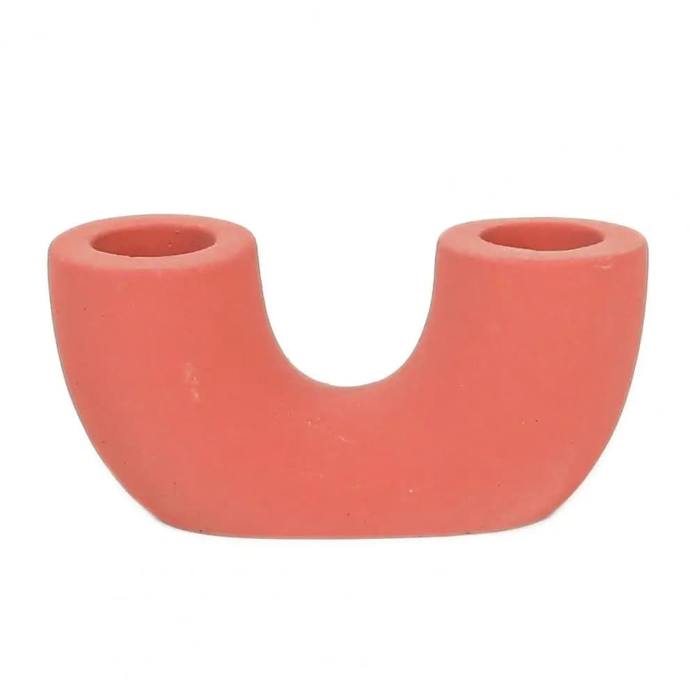 Portacandele Moderno in Cemento per Arredamento Casa, Candelabro Nordico Elegante per Candele Affusolate, Centrotavola per Matrimoni e Cene