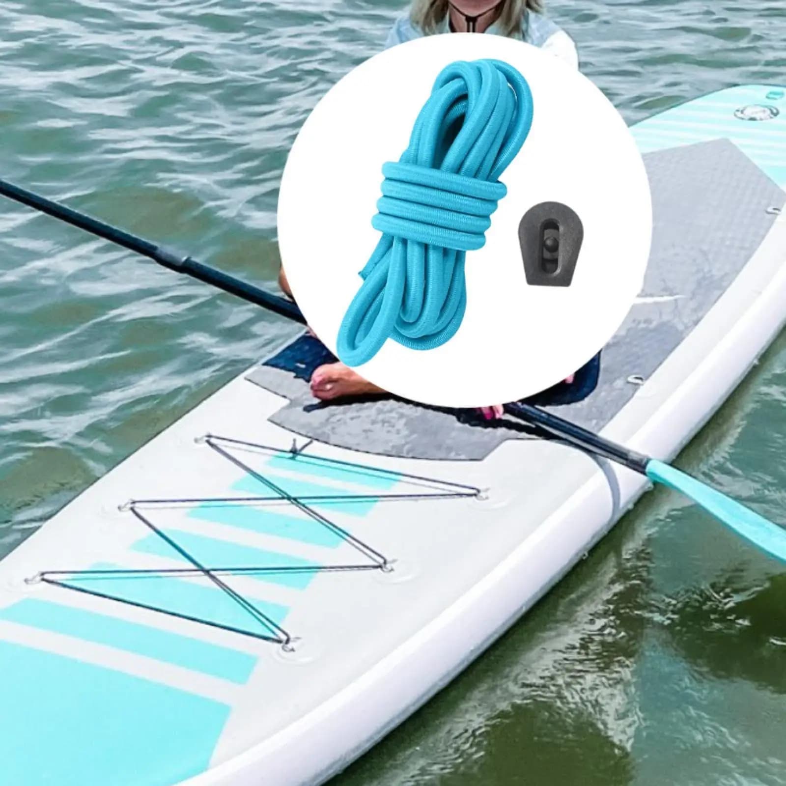 Heavy Duty Paddle Leash Fixing Rope Elastic Shock Cord 250cm for Paddle Board Accessories and Marine Hammock Tie Down