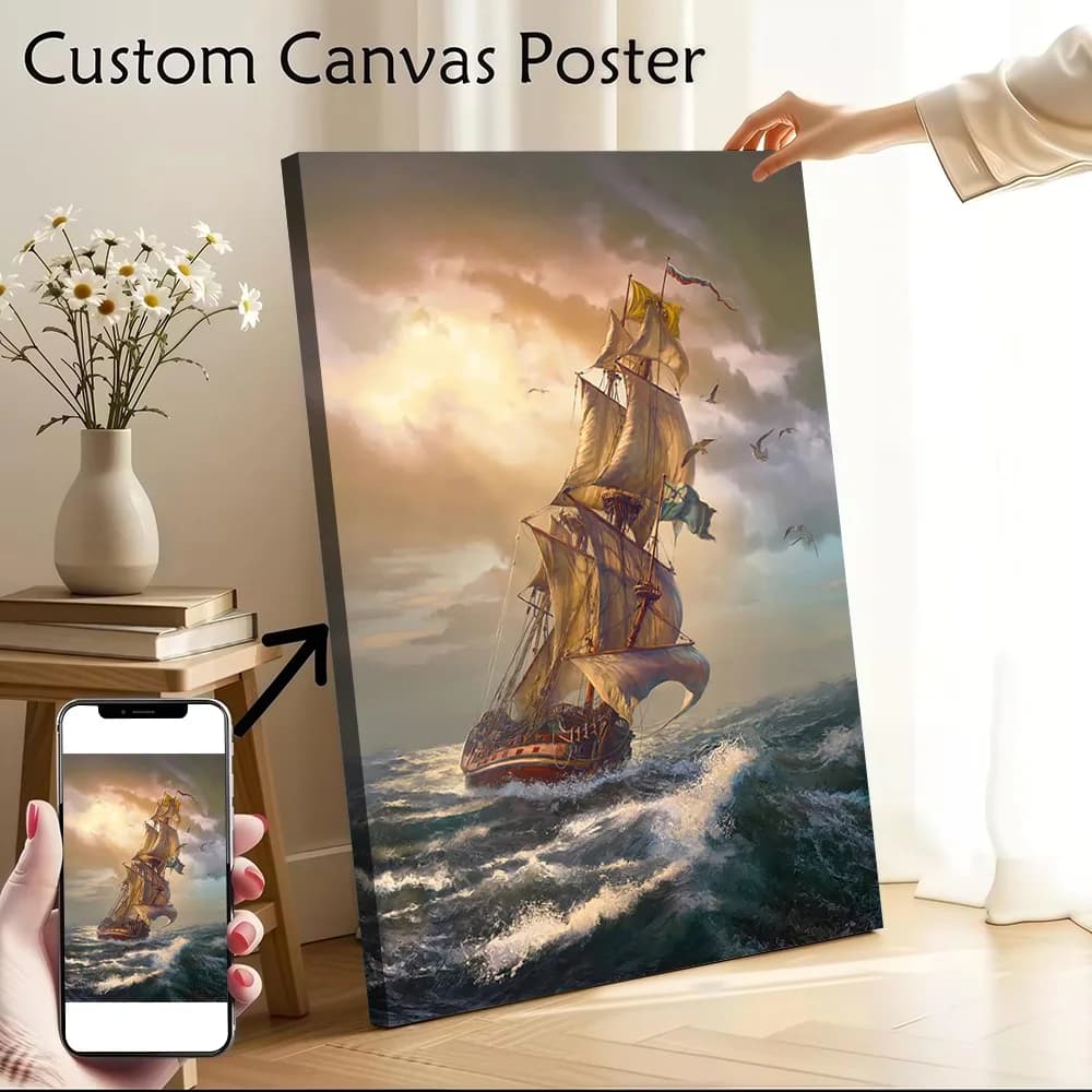 Poster su Tela Stampato con Fregata Czarista, Quadri Personalizzati, Arte Murale su Tela per Decorazioni di Lusso, Cornici Decorative