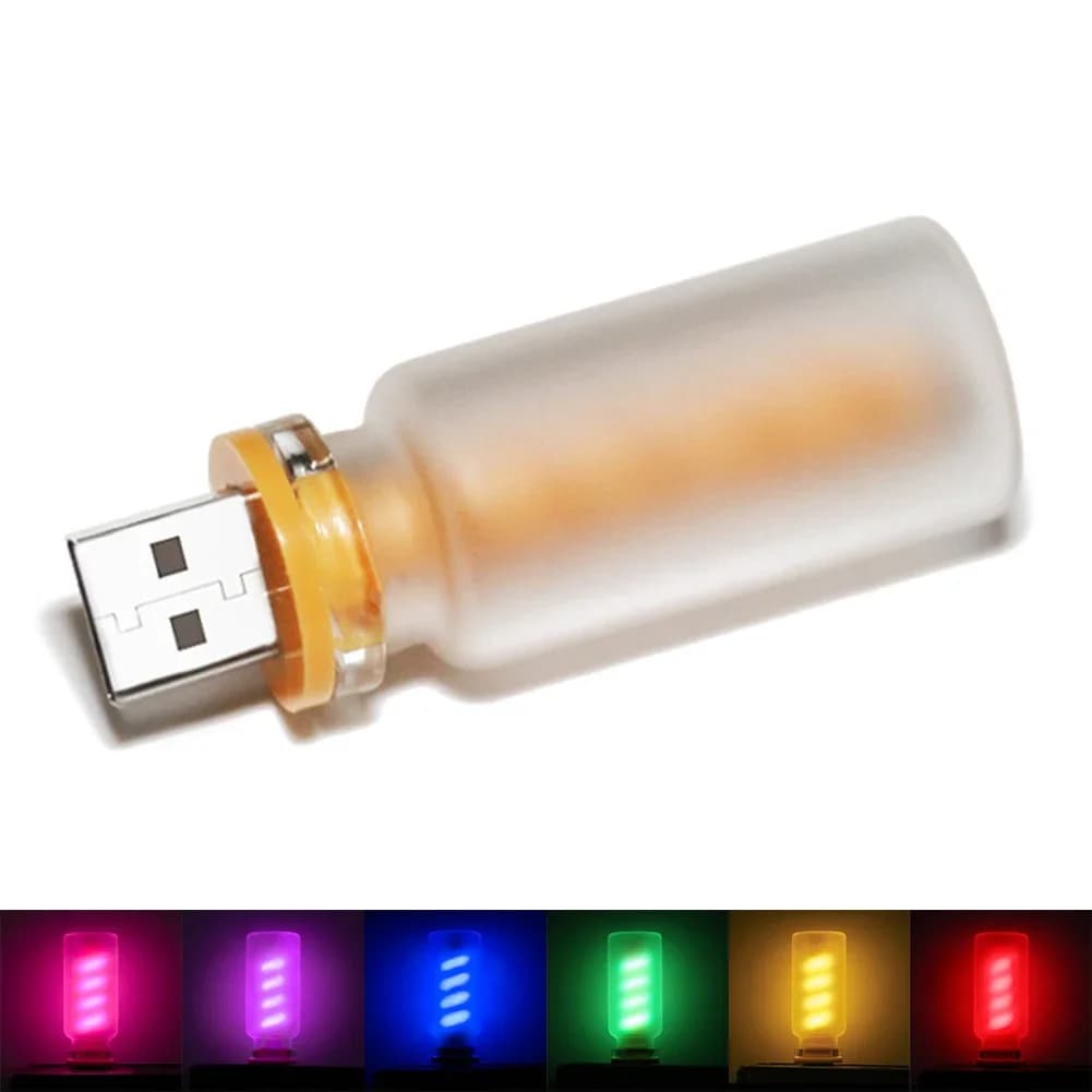 Car USB Touch Control Atmosphere Light Frosted Glass Dimming Light Filament Edison Bulb Night Light Camping Decorative Lights