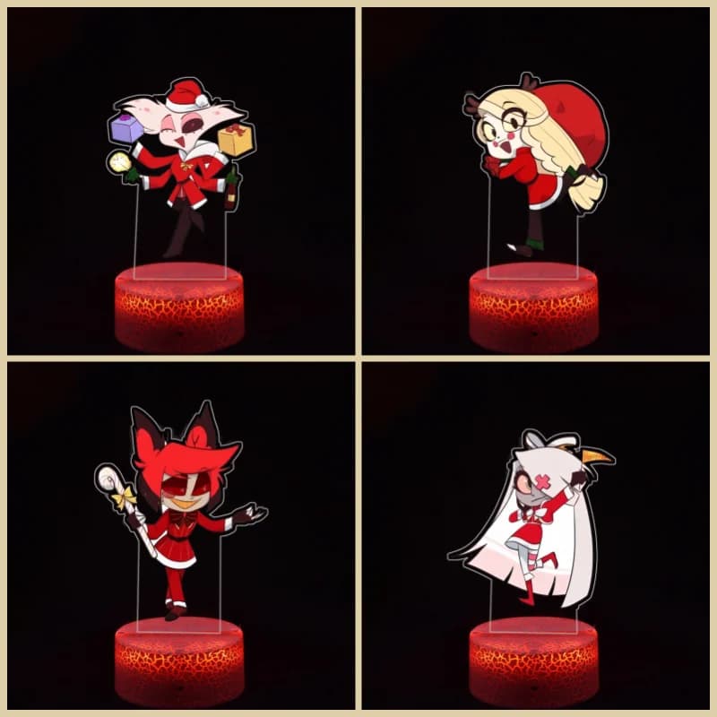 Luce Notturna in Acrilico con Personaggi Anime per Hazbin Hotel Emily, Decorazione da Scrivania per Camera da Letto, Figurina Atmosferica Creativa, Regalo