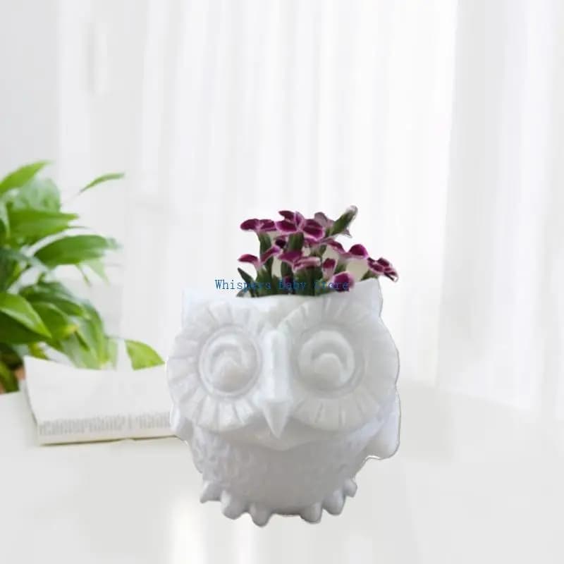 U90E Owl Flowerpot Portiero resina epossidica stampo pianta succulenta stampo in silicone in silicone in calcestruzzo