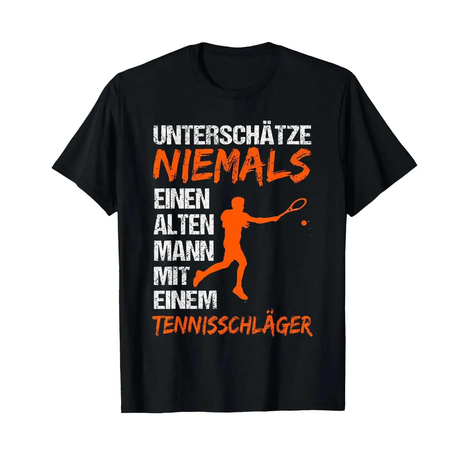 Never underestimate an old man with a tennis racket T shirt vintage Washed homme graphic Comfortable Soft fashion Stylish