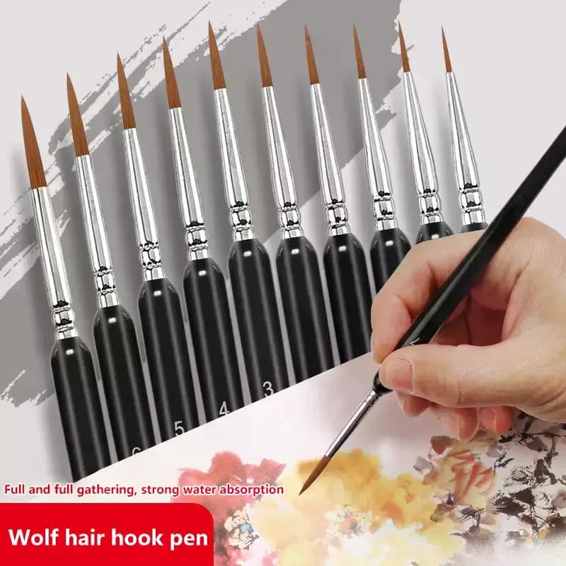 9/11pcs Miniature Paint Brushes Detail Tip Paint Brushes Set With Ergonomic Handle - Suitable For Acrylic Painting Oil Wat