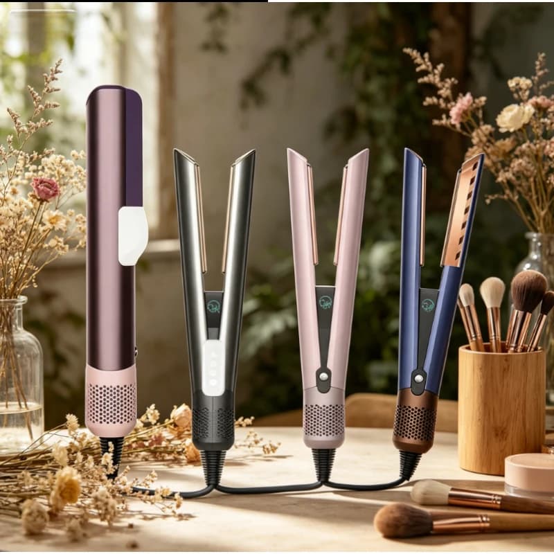 2026 NEW 2 in 1 Negative Ion Hair Dryer and Straightener Professional Quick Dry Long Lasting Styling Tool Wet Dry Curling Iron