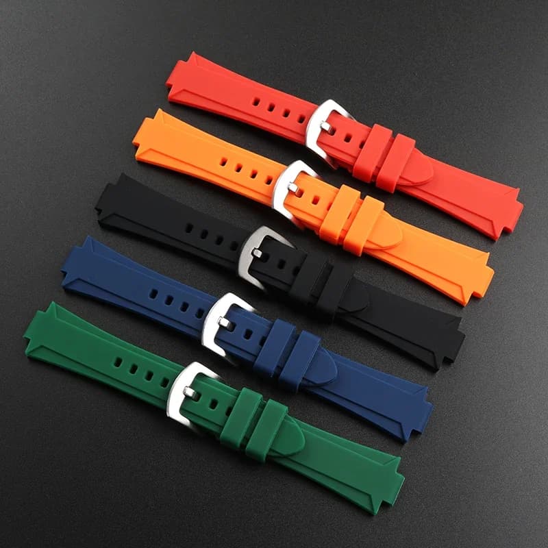 High-quality silicone watch strap Bracelet For Oris Aquis 7330 7740 Series 22x11mm 24x11mm 24x12mm Convex end Rubber Watch band